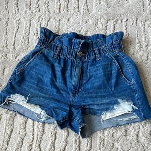 American Eagle Outfitters Ruffled Blue Jean Shorts